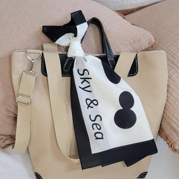 Large Canvas Crossbody Bag Women Tote with Zipper Top Handle Inside Pockets - Picture 7 of 9